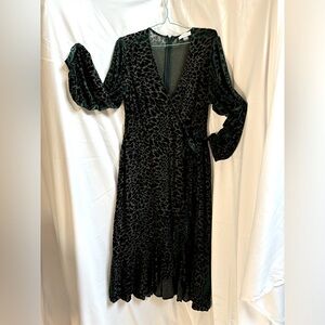 Calvin Klein Burnout Wrap Dress Faux Animal Print size 12